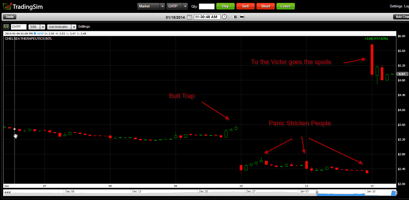 CHTP Gap Up - Bull Trap Chart
